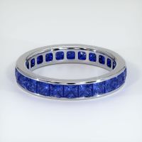 14K White Gold Blue Sapphire Eternity Wedding Band Video