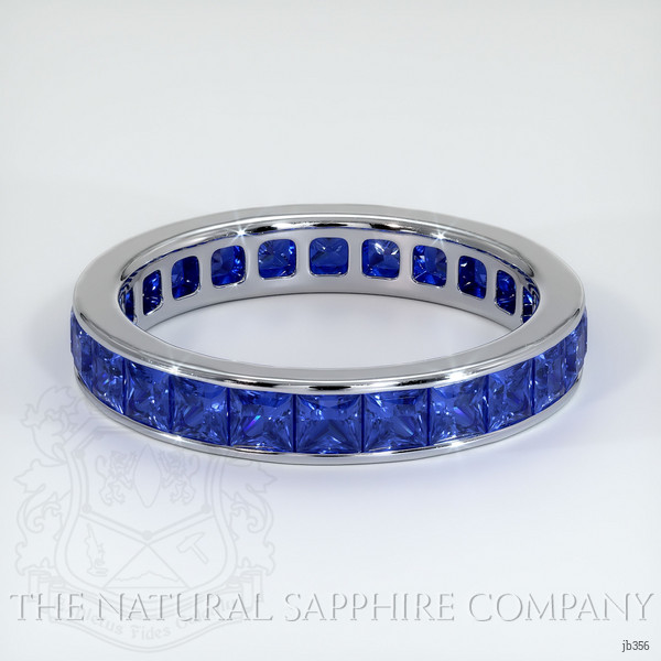 14K White Gold Blue Sapphire Eternity Wedding Band