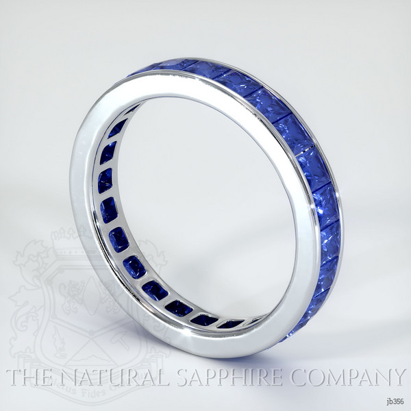 14K White Gold Blue Sapphire Eternity Wedding Band