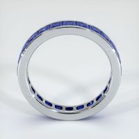 14K White Gold Blue Sapphire Eternity Wedding Band Image