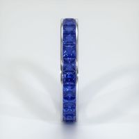 14K White Gold Blue Sapphire Eternity Wedding Band Image