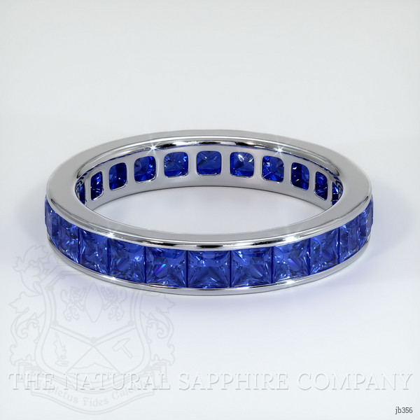 18K White Gold Blue Sapphire Eternity Wedding Band