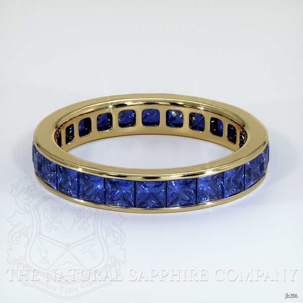 14K Yellow Gold Blue Sapphire Eternity Wedding Band