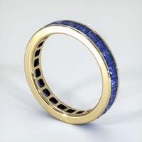 14K Yellow Gold Blue Sapphire Eternity Wedding Band Image