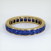 18K Yellow Gold Blue Sapphire Eternity Wedding Band Video