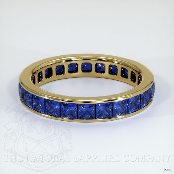18K Yellow Gold Blue Sapphire Eternity Wedding Band