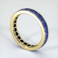 18K Yellow Gold Blue Sapphire Eternity Wedding Band Image