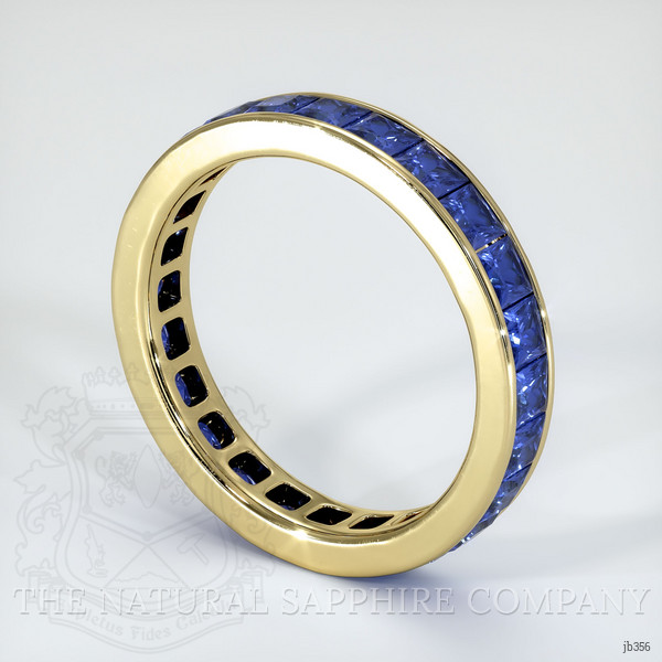 18K Yellow Gold Blue Sapphire Eternity Wedding Band