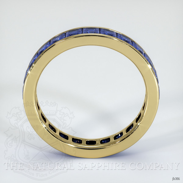 18K Yellow Gold Blue Sapphire Eternity Wedding Band