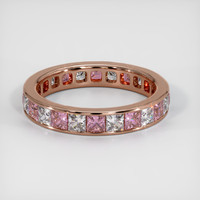 14K Rose Gold Pink Sapphire and Diamond Eternity Wedding Band Video