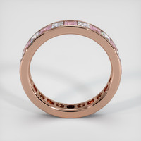 14K Rose Gold Pink Sapphire and Diamond Eternity Wedding Band Image