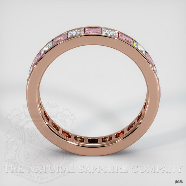 14K Rose Gold Pink Sapphire and Diamond Eternity Wedding Band