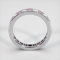 18K White Gold Pink Sapphire and Diamond Eternity Wedding Band Image