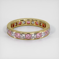 14K Yellow Gold Pink Sapphire and Diamond Eternity Wedding Band Video