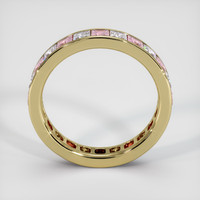14K Yellow Gold Pink Sapphire and Diamond Eternity Wedding Band Image