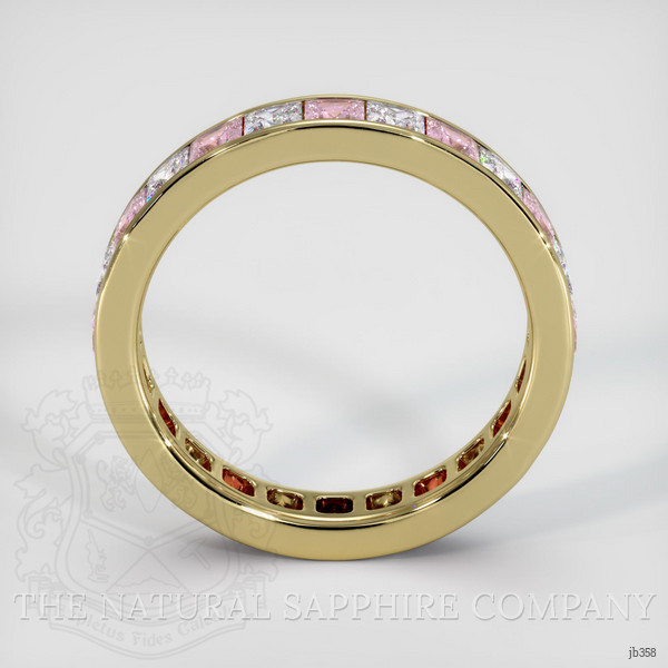 14K Yellow Gold Pink Sapphire and Diamond Eternity Wedding Band
