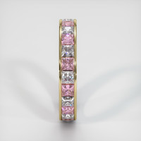 14K Yellow Gold Pink Sapphire and Diamond Eternity Wedding Band Image