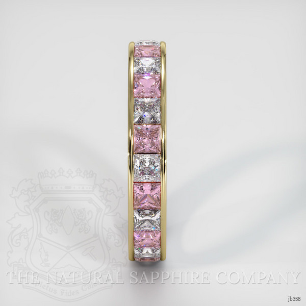 14K Yellow Gold Pink Sapphire and Diamond Eternity Wedding Band
