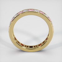 18K Yellow Gold Pink Sapphire and Diamond Eternity Wedding Band Image