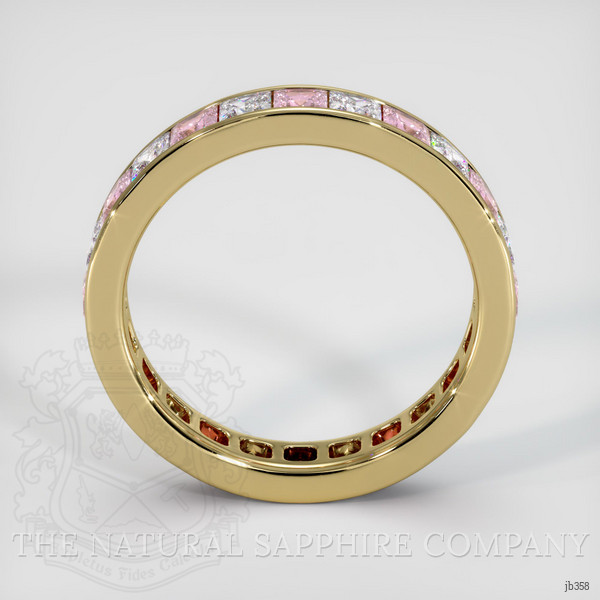 18K Yellow Gold Pink Sapphire and Diamond Eternity Wedding Band