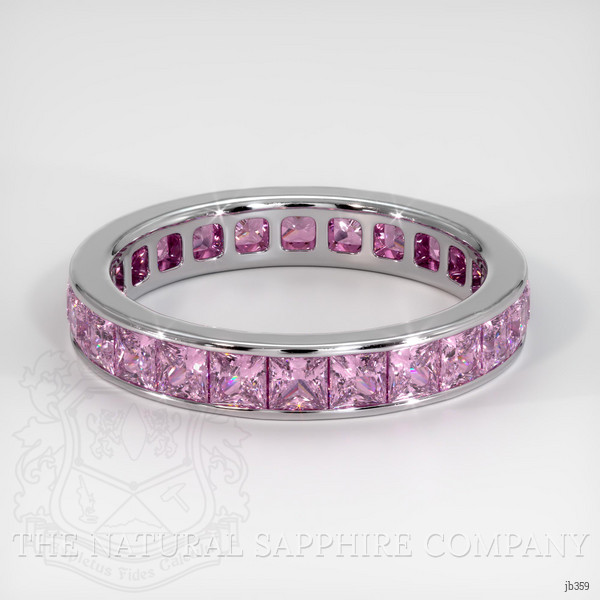 Platinum 950 Pink Sapphire Eternity Wedding Band