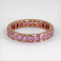 14K Rose Gold Pink Sapphire Eternity Wedding Band Video