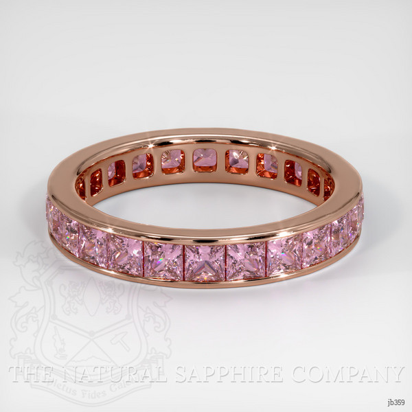 14K Rose Gold Pink Sapphire Eternity Wedding Band