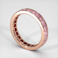 14K Rose Gold Pink Sapphire Eternity Wedding Band Image
