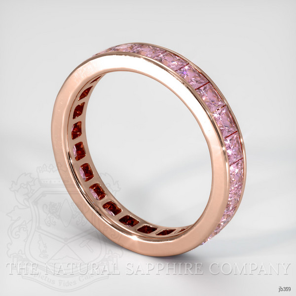 14K Rose Gold Pink Sapphire Eternity Wedding Band