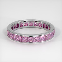 14K White Gold Pink Sapphire Eternity Wedding Band Video