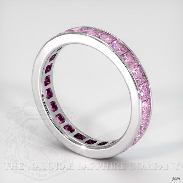 14K White Gold Pink Sapphire Eternity Wedding Band