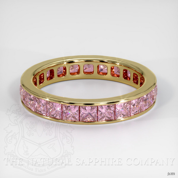 14K Yellow Gold Pink Sapphire Eternity Wedding Band