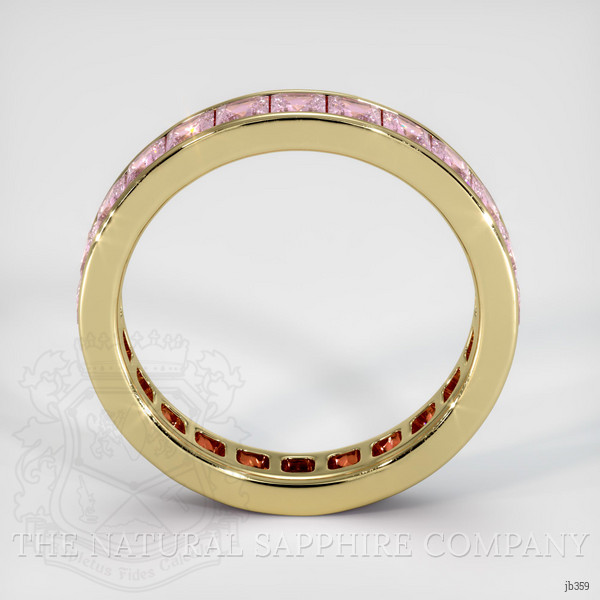 14K Yellow Gold Pink Sapphire Eternity Wedding Band