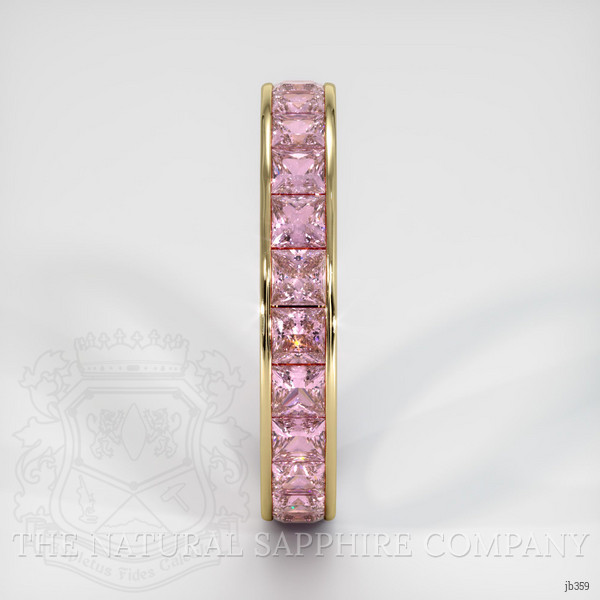 14K Yellow Gold Pink Sapphire Eternity Wedding Band
