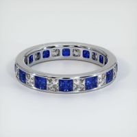 Platinum 950 Blue Sapphire and White Sapphire Eternity Wedding Band Video