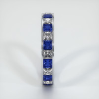 Platinum 950 Blue Sapphire and White Sapphire Eternity Wedding Band Image