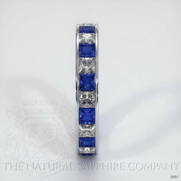 Platinum 950 Blue Sapphire and White Sapphire Eternity Wedding Band