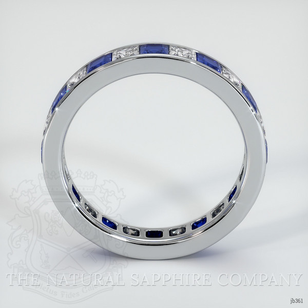 18K White Gold White Sapphire and Blue Sapphire Eternity Wedding Band