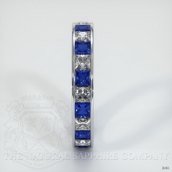 18K White Gold White Sapphire and Blue Sapphire Eternity Wedding Band