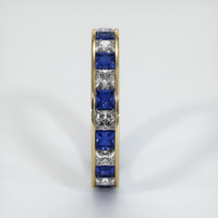 18K Yellow Gold White Sapphire and Blue Sapphire Eternity Wedding Band Image