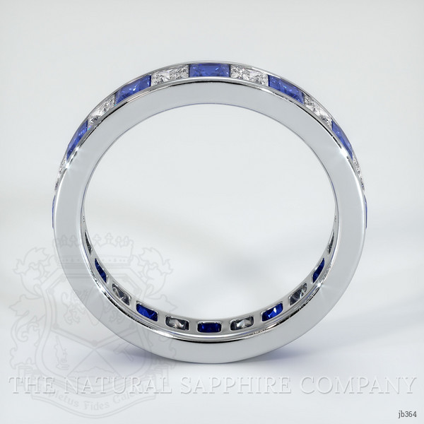 Platinum 950 Blue Sapphire and Diamond Eternity Wedding Band