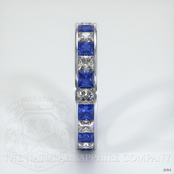 Platinum 950 Blue Sapphire and Diamond Eternity Wedding Band