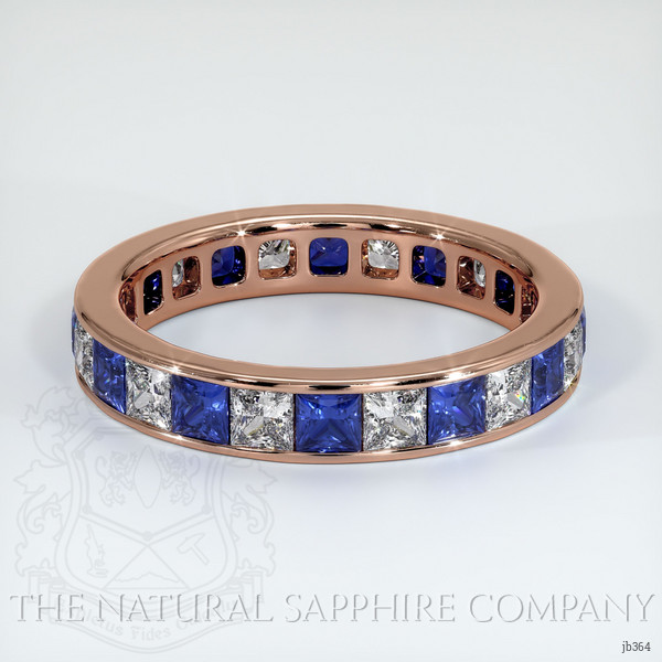 14K Rose Gold Blue Sapphire and Diamond Eternity Wedding Band
