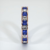 14K Rose Gold Blue Sapphire and Diamond Eternity Wedding Band Image