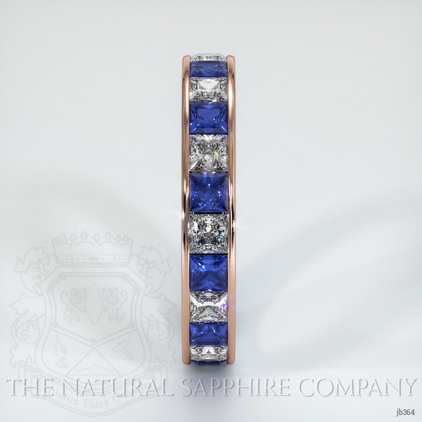 14K Rose Gold Blue Sapphire and Diamond Eternity Wedding Band