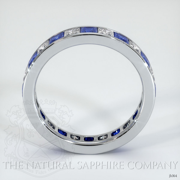 14K White Gold Blue Sapphire and Diamond Eternity Wedding Band