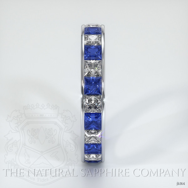 14K White Gold Blue Sapphire and Diamond Eternity Wedding Band