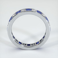 18K White Gold Blue Sapphire and Diamond Eternity Wedding Band Image
