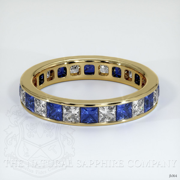 14K Yellow Gold Blue Sapphire and Diamond Eternity Wedding Band