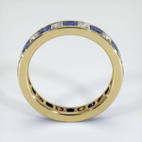 14K Yellow Gold Blue Sapphire and Diamond Eternity Wedding Band Image